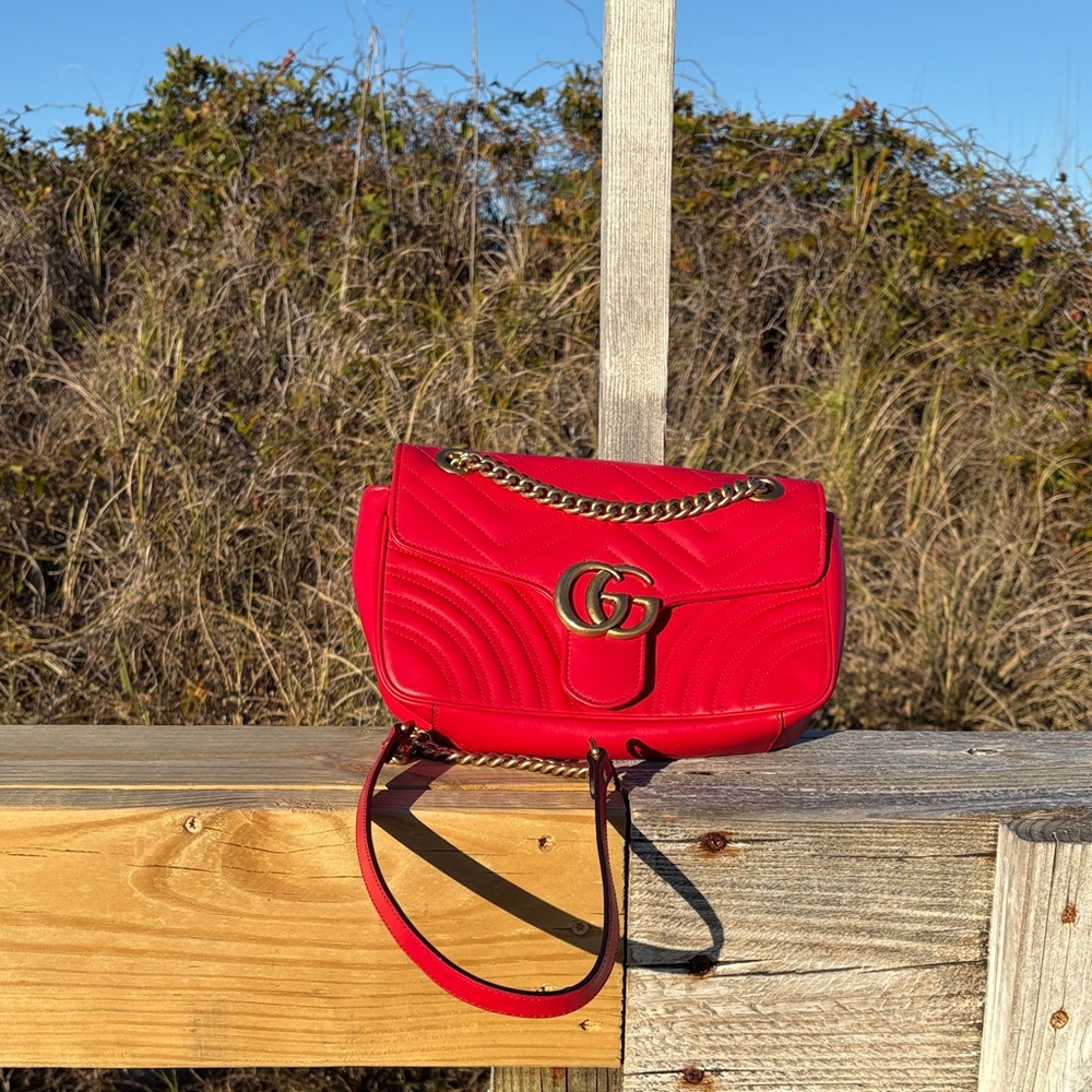 Gucci Vibrant Red Quilted Crossbody Bag